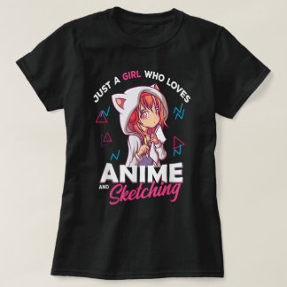 Just a Girl Who Loves Anime and Drawing T-Shirt