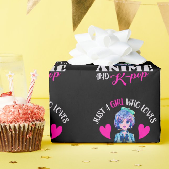 Just A Girl Who Loves Anime and K-Pop   Wrapping Paper (Birthday Party)
