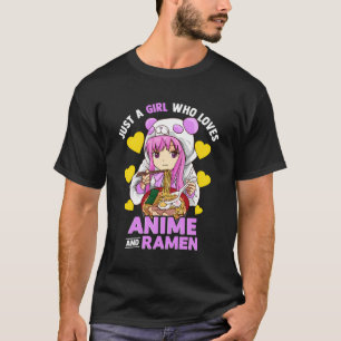Just A Girl Who Loves Anime And Ramen Bowl Panda G T-Shirt