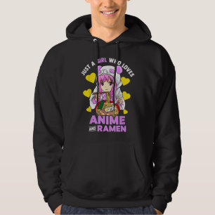 Just A Girl Who Loves Anime and Ramen Bowl Panda n Hoodie
