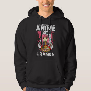 Just A Girl Who Loves Anime and Ramen Bowl Panda n Hoodie
