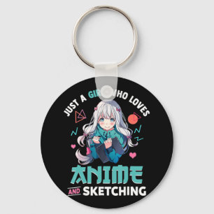 Just A Girl Who Loves Anime And Sketching Japan Ma Keychain