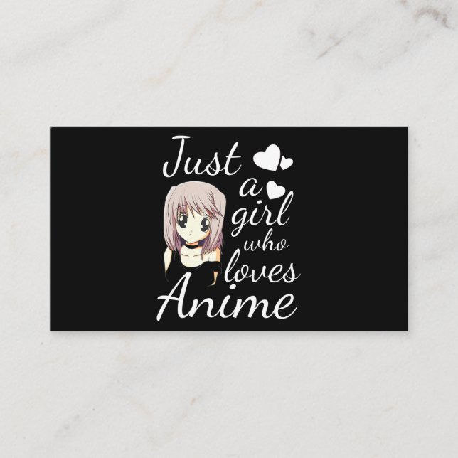 just a girl who loves anime cute cosplay out business card (Front)