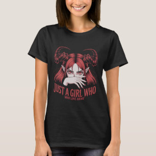 Just A Girl Who Loves Anime Demon Girl Gothic Waif T-Shirt