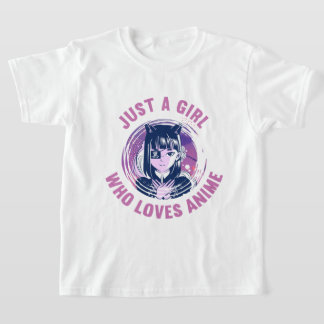 Just A Girl Who Loves Anime T-Shirt 3 Cm Round Bad
