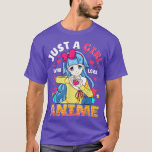 Just A Girl Who Loves Anime Teen Teenager Youth Ki T-Shirt
