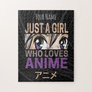 Just a Girl Who Loves Anime Vintage Manga Kawaii Jigsaw Puzzle