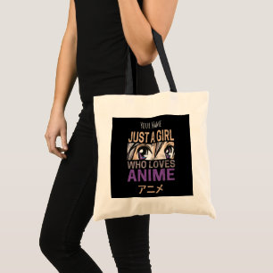 Just a Girl Who Loves Anime Vintage Manga Kawaii Tote Bag