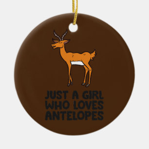 Just a Girl Who Loves Antelopes  Ceramic Ornament