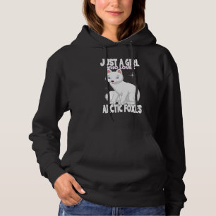 Just A Girl Who Loves Arctic Foxes I Kids Girl Fox Hoodie