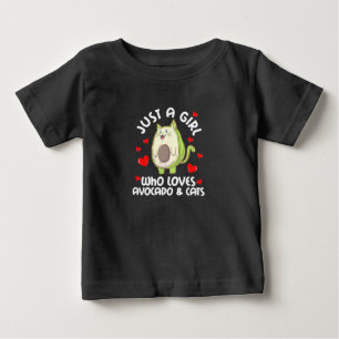 Just A Girl Who Loves Avocado And Cats Baby T-Shirt