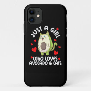 Just A Girl Who Loves Avocado And Cats iPhone 11 Case