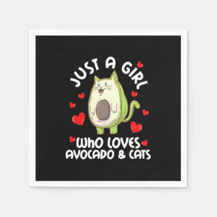 Just A Girl Who Loves Avocado And Cats Napkin