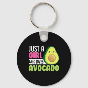 Just A Girl Who Loves Avocado Funny Healthy Food F Keychain