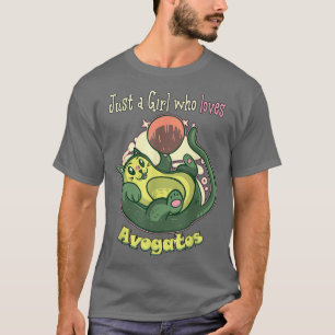 Just a Girl who loves Avogatos Avocado Cat T-Shirt