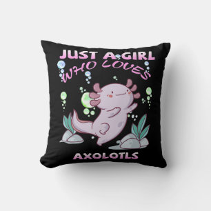 Just A Girl Who Loves Axolotls Anime Kawaii Gift G Throw Pillow