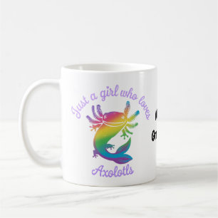 Just a Girl Who Loves Axolotls Cute Customizable Coffee Mug