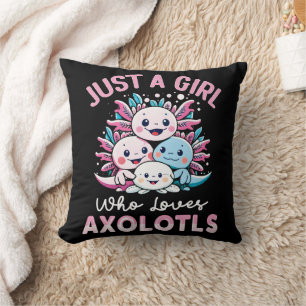 just a girl who loves Axolotls Throw Pillow