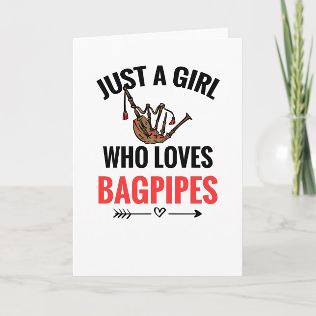 Just A Girl Who Loves Bagpipes Player Gift Card (Front)