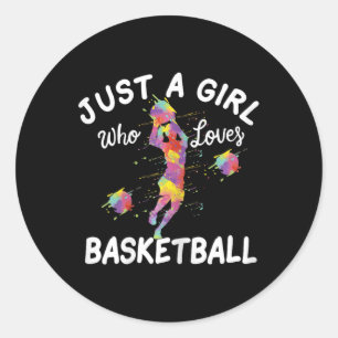 Just A Girl Who Loves Basketball Classic Round Sticker