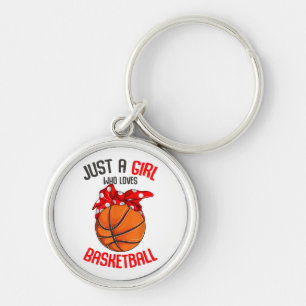 Just a Girl who Loves Basketball Girl Keychain