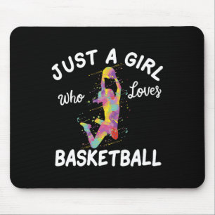 Just A Girl Who Loves Basketball Girl Mouse Pad