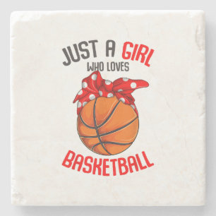 Just a Girl who Loves Basketball Girl Stone Coaster