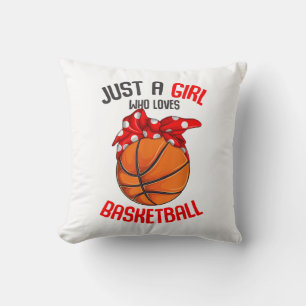 Just a Girl who Loves Basketball Girl Throw Pillow