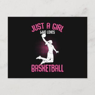 Just a Girl who Loves Basketball Kids Girls Enclosure Card