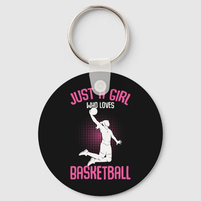 Just a Girl who loves Basketball Kids Girls  Keychain (Front)