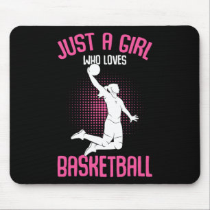 Just a Girl who loves Basketball Kids Girls Mouse Pad