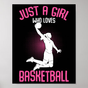 Just a Girl who loves Basketball Kids Girls  Poster