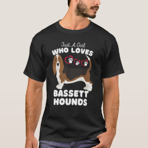 Just A Girl Who Loves Bassett Hounds Cute Hound Ki T-Shirt