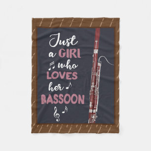 Just A Girl Who Loves Bassoon Fleece Blanket Gift 
