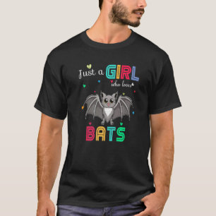 Just A Girl Who Loves Bats Graphic Cute Bats T-Shirt