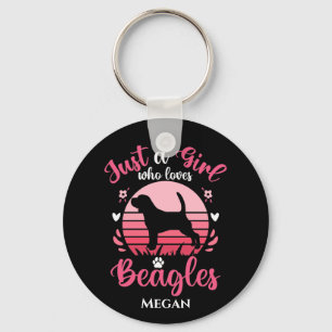 Just a Girl Who Loves Beagles Personalized Keychain