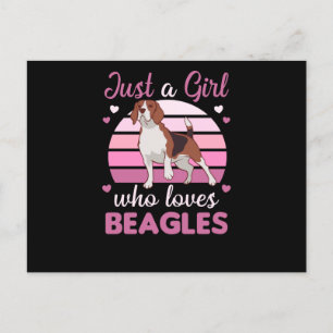 Just A Girl who Loves Beagles - Sweet Beagle Dog Postcard