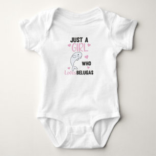 Just A Girl who loves Beluga Whales Sweet Whale Baby Bodysuit