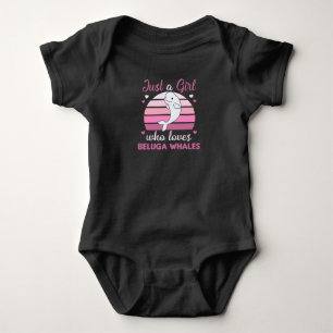 Just A Girl who loves Beluga Whales Sweet Whale Baby Bodysuit