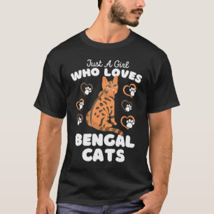 Just A Girl Who Loves Bengal Cats  Cute Cat  Kids T-Shirt