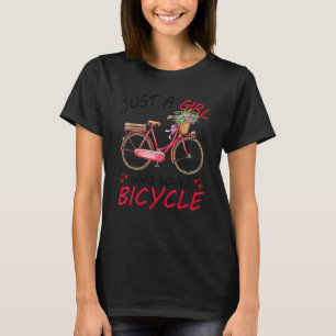 Just a Girl Who Loves Bicycle apparel Flowers Bike T-Shirt