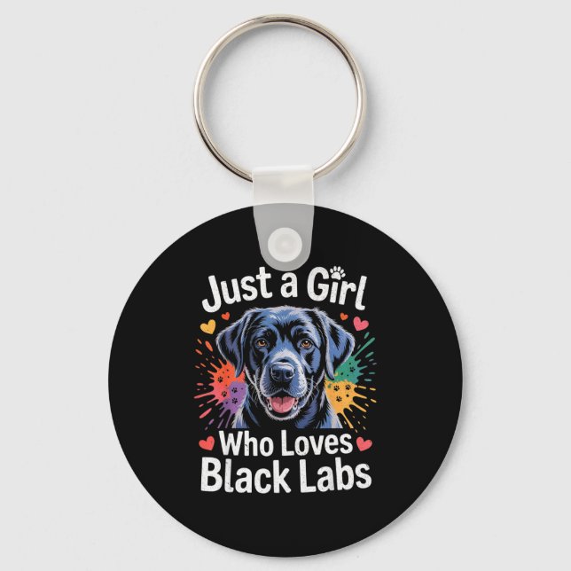 Just A Girl Who Loves Black Labs - Labrador Dog Lo Keychain (Front)