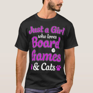 Just a Girl Who Loves Board Games and Cats Game Ni T-Shirt
