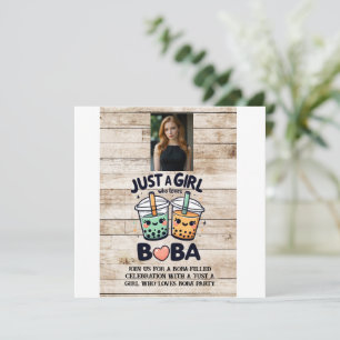 Just a Girl Who Loves Boba Invitation