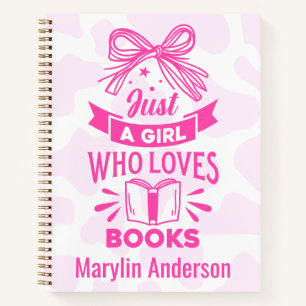 JUST A GIRL WHO LOVES BOOKS CUSTOM NAME COWPRINT