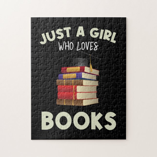 Just A Girl Who Loves Books Gifts For Bookworm Jigsaw Puzzle (Vertical)