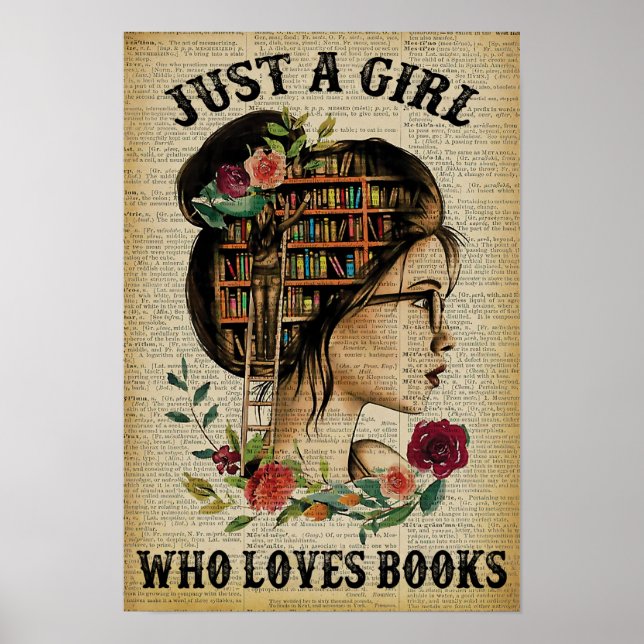 Just A Girl Who Loves Books - Home Decor Wall Art (Front)