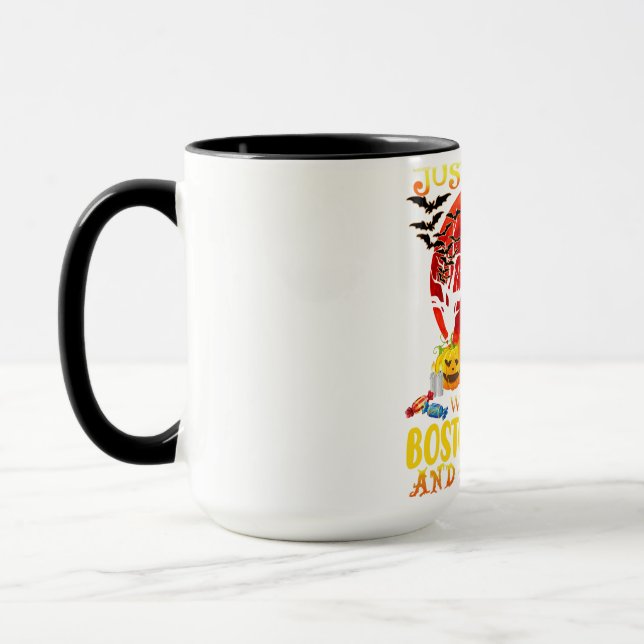 Just A Girl Who Loves Boston Terrier And Halloween Mug (Left)