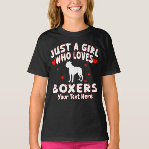 Just A Girl Who Loves Boxers Personalized T-Shirt
