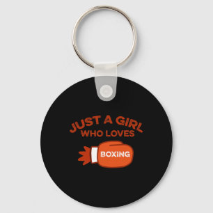 Just A Girl Who Loves Boxing Fan Kickboxing Jab Cr Keychain